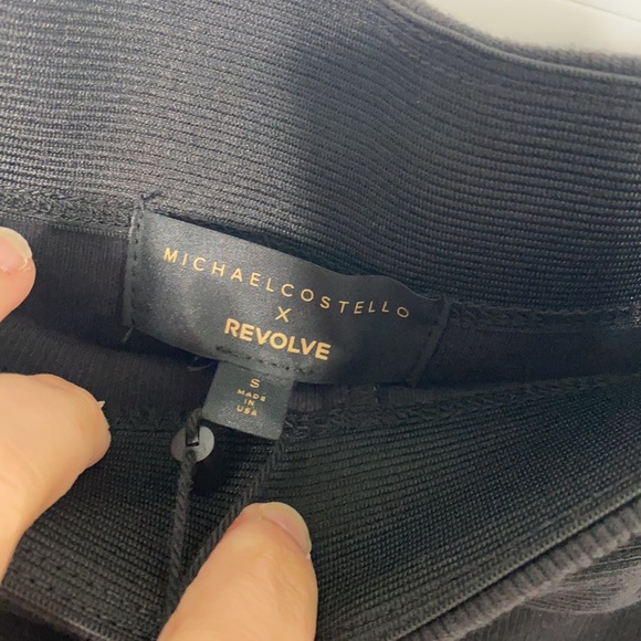 Michael Costello x REVOLVE Women's Tie Front Black Straight Leg Pant Size S NWT - Picture 5 of 6